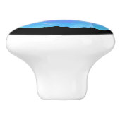 Blauwroos kastknop keramische knop (Zijkant)