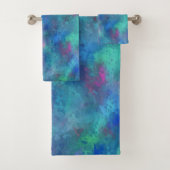 Blauwroze Blauwgroen Waterverf Afbreking Bad Handdoek (Insitu)