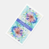 Blauwroze convolvulus, waterverf servet (Hoek)