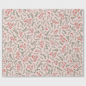 Blauwroze donkergroen foliepatroon voor kunsthuisb cadeaupapier (Vlak)