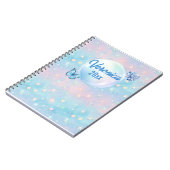 Blauwroze gradiënt Sterrenachtergrond Notitieboek (Linkerzijde)