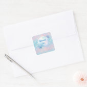 Blauwroze gradiënt Sterrenachtergrond Vierkante Sticker (Envelop)