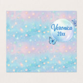 Blauwroze gradiënt Sterrenachtergrond Visitekaartje (Buitenkant ongevouwen)