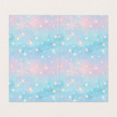 Blauwroze gradiënt Sterrenachtergrond Visitekaartje (Binnenkant ongevouwen)