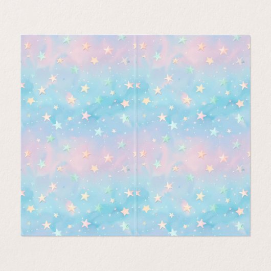 Blauwroze gradiënt Sterrenachtergrond Visitekaartje (Binnenkant ongevouwen)