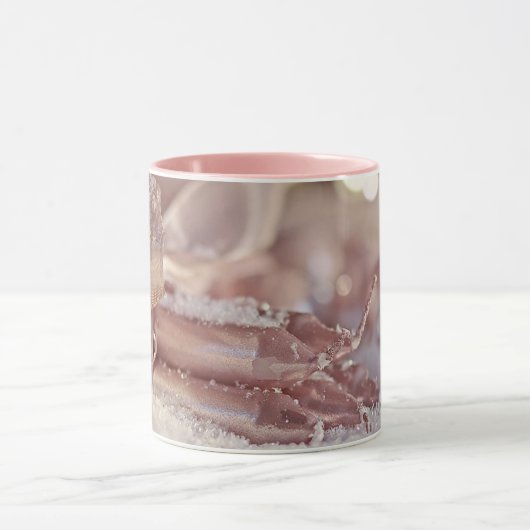 Blauwroze kerstboom en kerstkaarsen mok (Midden)