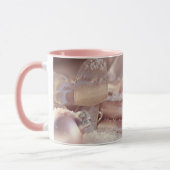 Blauwroze kerstboom en kerstkaarsen mok (Links)