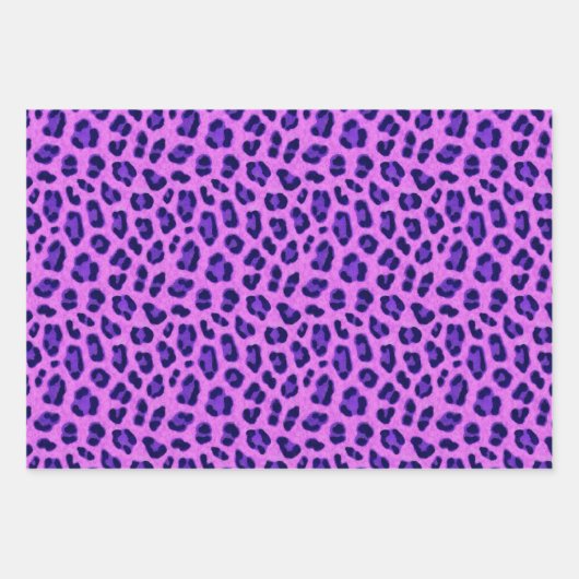 Blauwroze lavendel Leopard Animal Skin Patroon Inpakpapier Vel (Voorkant 3)