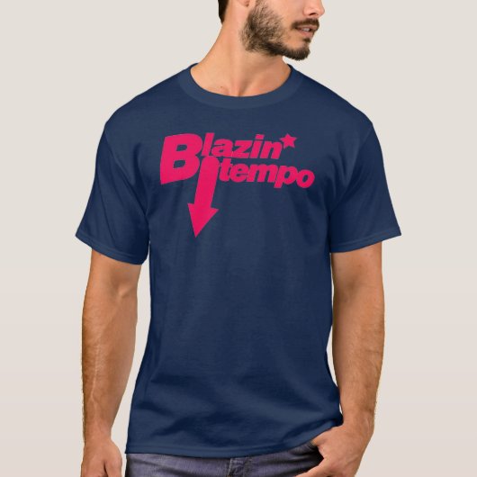 Blauwroze met laagtempo t-shirt (Voorkant)