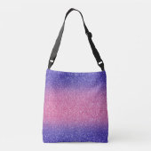 Blauwroze ombre Glitters Cross-Body Bag Crossbody Tas (Achterkant)