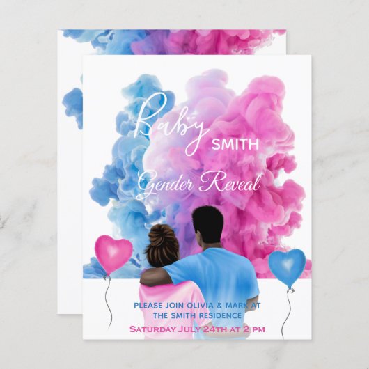 Blauwroze roken koppel sekse openbaring (Voorkant / Achterkant)