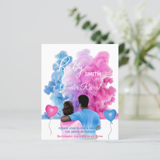 Blauwroze roken koppel sekse openbaring (Staand voorkant)