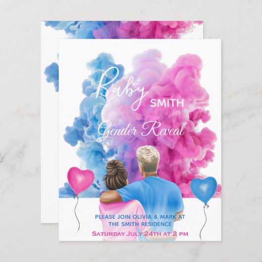 Blauwroze roken koppel sekse openbaring (Voorkant / Achterkant)