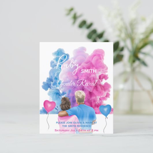 Blauwroze roken koppel sekse openbaring (Staand voorkant)