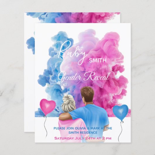 Blauwroze roken koppel sekse openbaring (Voorkant / Achterkant)