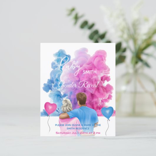 Blauwroze roken koppel sekse openbaring (Staand voorkant)