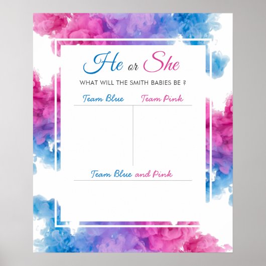 Blauwroze roken tweetalige Baby Stemming Poster (Voorkant)