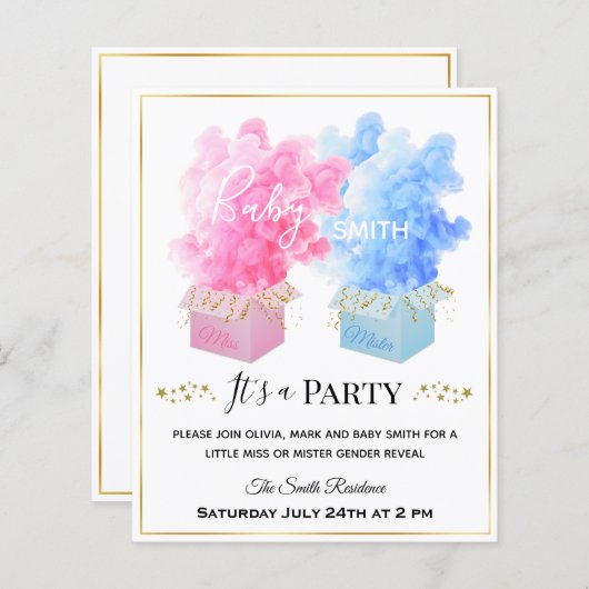 Blauwroze rook verrassing goudsekse (Voorkant / Achterkant)