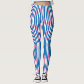Blauwroze strips leggings (Voorkant)