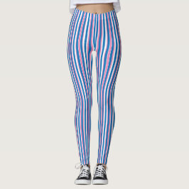 Blauwroze strips leggings