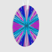 Blauwroze witte ster Snowflake Winterkerst Ornament (voorkant)