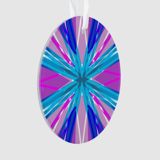 Blauwroze witte ster Snowflake Winterkerst Ornament (voorkant)