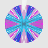 Blauwroze witte ster Snowflake Winterkerst Ornament (voorkant)