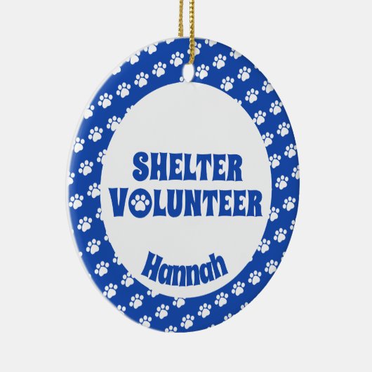 Blauwschottervrijwilliger Keramisch Ornament (Rechts)