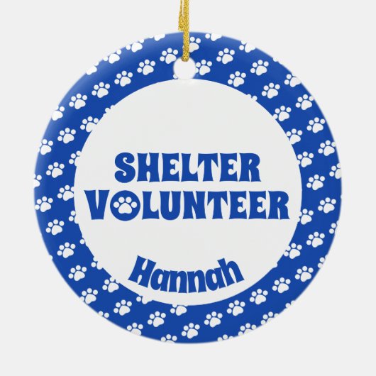 Blauwschottervrijwilliger Keramisch Ornament (Achterkant)