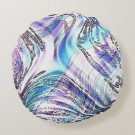 Blauwse oestertekeningen, gekruist en verdraaid rond kussen