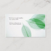 Blauwskeletten op wit visitekaartje (Achterkant)