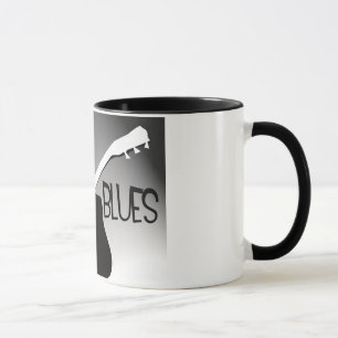 Blauwspelersilhouet met spotlight mok