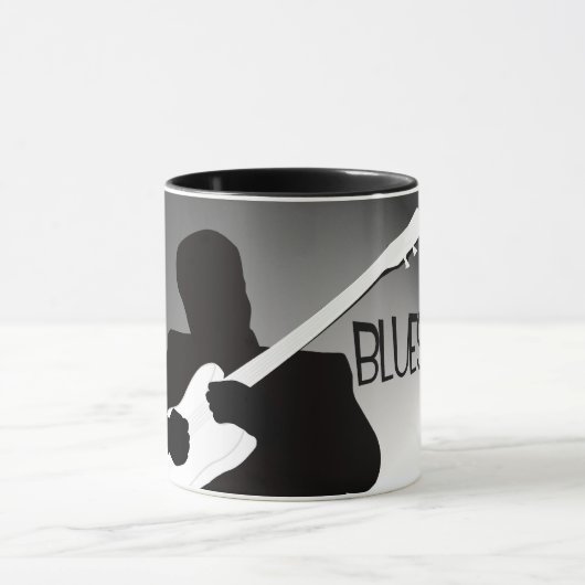 Blauwspelersilhouet met spotlight mok (Midden)