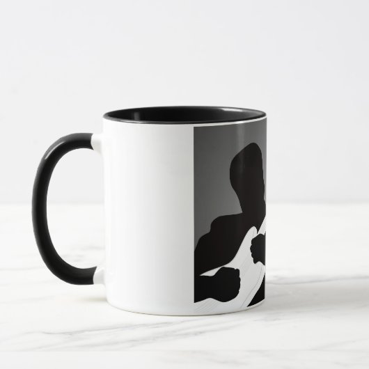 Blauwspelersilhouet met spotlight mok (Links)