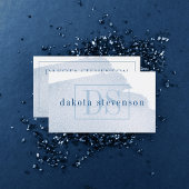 Blauwspiegel | Classic Azure Waterverf Monogram Visitekaartje