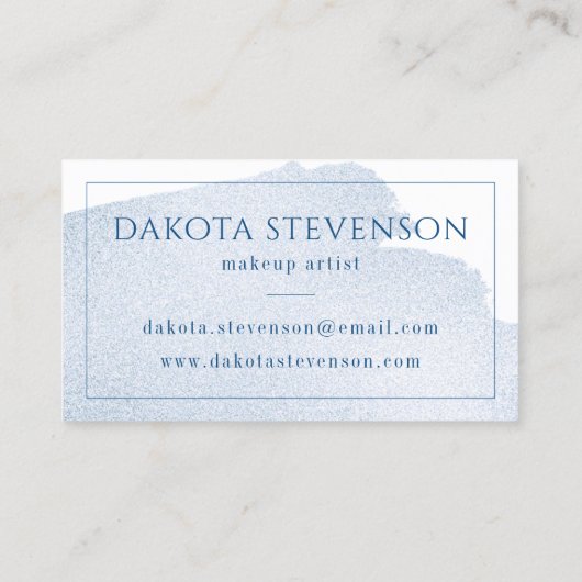 Blauwspiegel | Classic Azure Waterverf Monogram Visitekaartje (Achterkant)