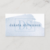 Blauwspiegel | Classic Azure Waterverf Monogram Visitekaartje (Voorkant)