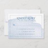 Blauwspiegel | Klassieke Azure Paint Stroke Smudge RSVP Kaartje (Voorkant)