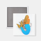 blauwstaartzeemeermin magneet (Voorkant / Achterkant)