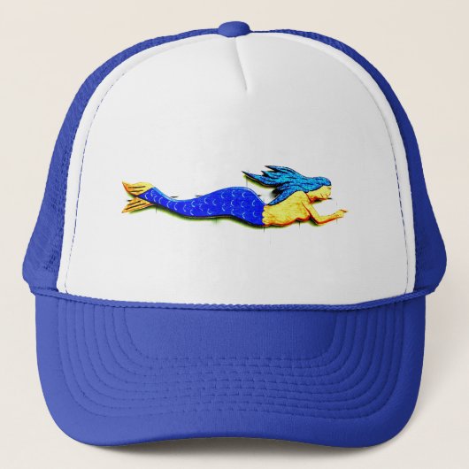 blauwstaartzeemeermin trucker pet (Voorkant)