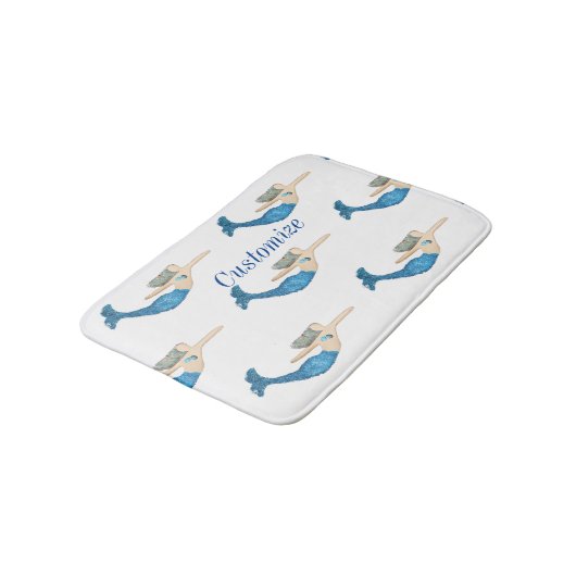 Blauwstaartzeemeerminnen Zwemmen Thunder_Cove Badmat (Gekanteld)