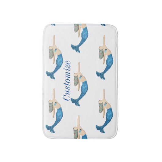 Blauwstaartzeemeerminnen Zwemmen Thunder_Cove Badmat (Voorkant Verticaal)