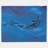 Blauwstamdolfijn Fleece Deken (Voorkant (Horizontaal))