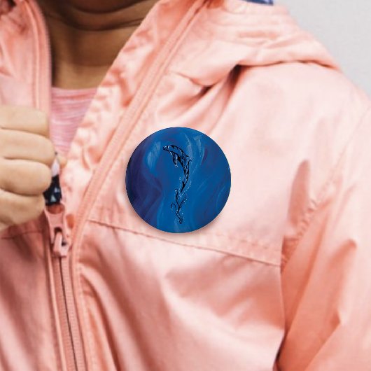 Blauwstamdolfijn Ronde Button 5,7 Cm