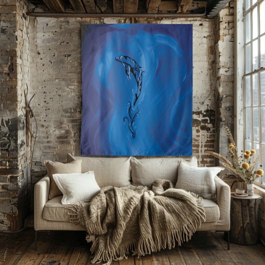 Blauwstamdolfijn Wandkleed