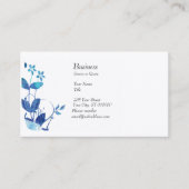 Blauwstand Cute Artistic Moder Waterverf Floral Visitekaartje (Voorkant)