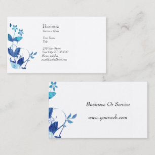 Blauwstand Cute Artistic Moder Waterverf Floral Visitekaartje