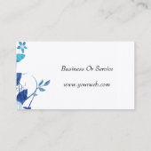 Blauwstand Cute Artistic Moder Waterverf Floral Visitekaartje (Achterkant)