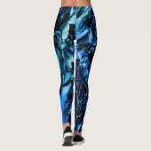 Blauwste oceaangolven, donkerblauw Abstract Leggings (Achterkant)