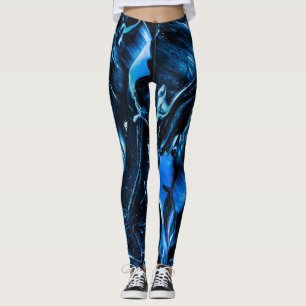 Blauwste oceaangolven, donkerblauw Abstract Leggings